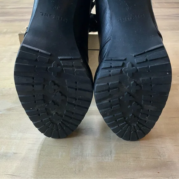 Diesel Black Lace-Up Women's Boots with three different zip-on cuffs - Picture 10 of 16